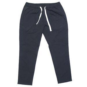 Mens Pants Joggers Black Gray Striped Seersucker Drawstring Loose Casual Medium